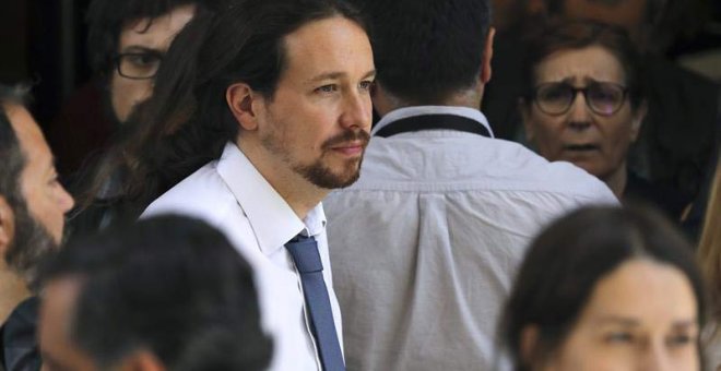 El líder de Podemos, Pablo Iglesias, a la salida del Congreso tras la votación en el pleno de la Cámara. | EFE