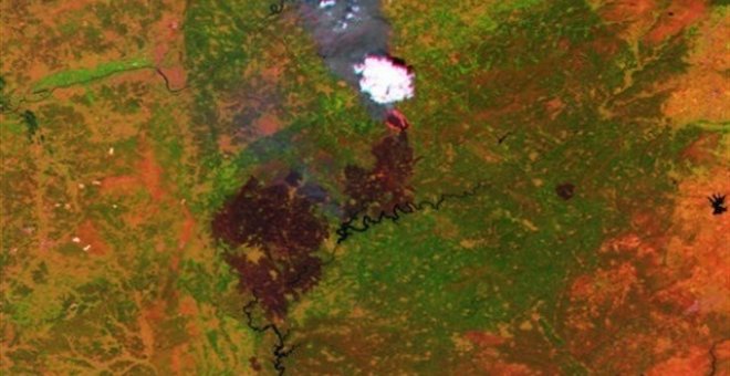 La huella del incendio de Portugal, visible desde el espacio. ESA