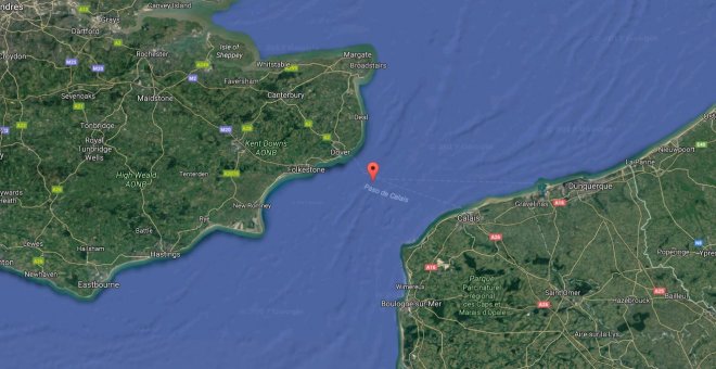 Paso de Calais./ Satélite de Google