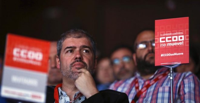 Unai Sordo, nuevo secretario general de CCOO, durante la inauguración del XI Congreso Confederal del sindicato en el que resultó elegido. EFE/Emilio Naranjo