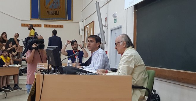 Juan Carlos Monedero durante uno de los actos de la universidad de verano de Podemos./EUROPA PRESS