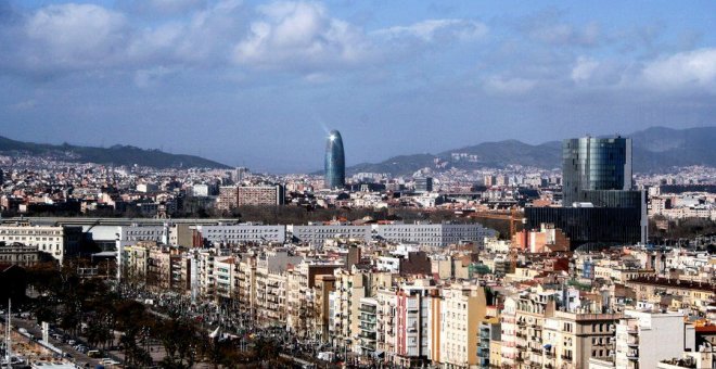 Vista aérea de edificios de Barcelona.