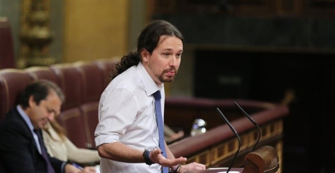 El líder de Podemos, Pablo Iglesias, en el Congreso / EUROPA PRESS