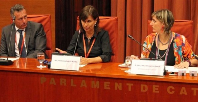 Victoria Álvarez durante su comparecencia en el Parlament de Catalunya el 26 de junio de este año. EUROPA PRESS