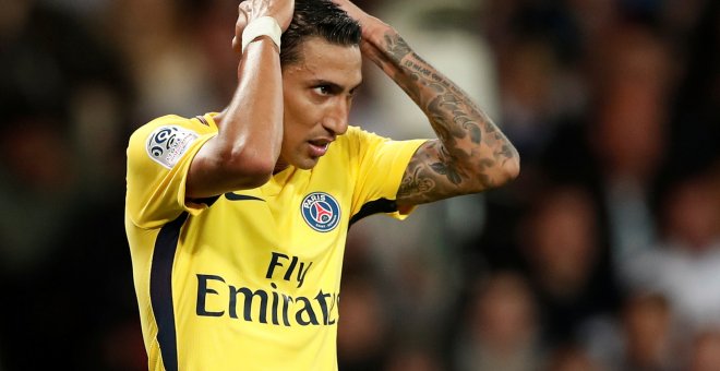 El futbolista argentino Ángel Di María, durante el partido de su equipo, el Paris St Germain, contra el Guingamp, de la liga gala. REUTERS/Benoit Tessier