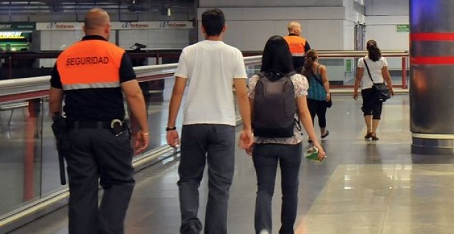 Seguridad privada en el Metro de Madrid.