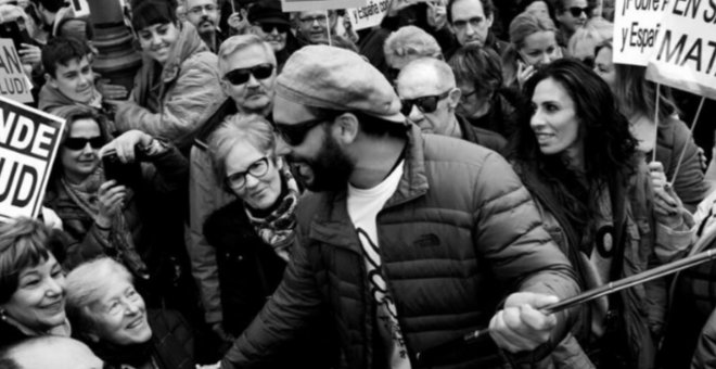 Spiriman en una de las manifestaciones por la sanidad pública en Granada