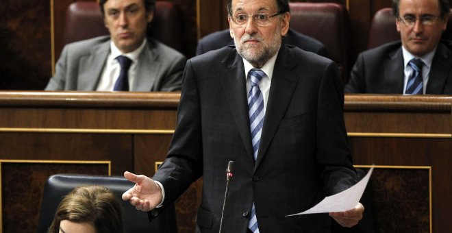 El presidente del Gobierno, Mariano Rajoy, en su escaño del Congreso. Archivo EFE