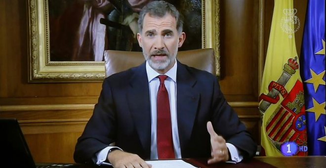 El rey Felipe VI dirige un mensaje a los españoles dos días después del referéndum del 1-O organizado por la Generalitat sobre la independencia de Catalunya./EFE