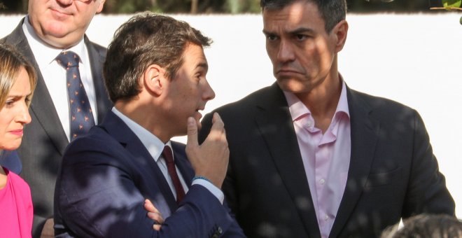 Pedro Sánchez y Albert Rivera durante el desfile militar.- REUTERS