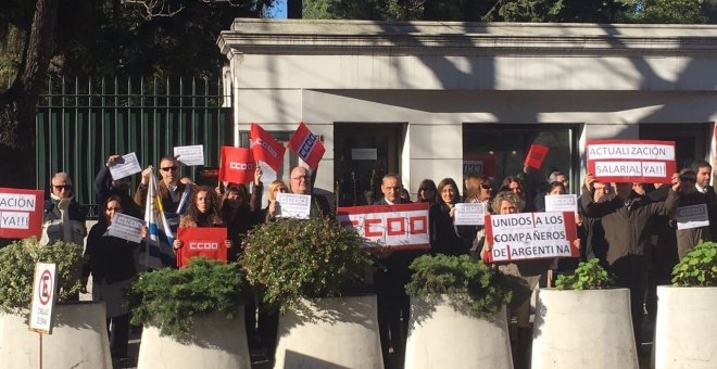 Manifestantes de Comisiones Obreras. /Europa Press