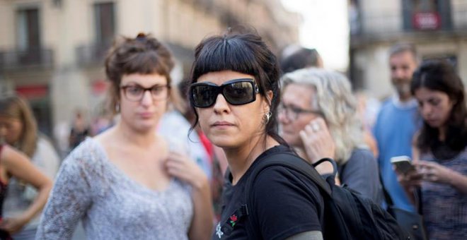 Anna Gabriel en el acto por la República en Barcelona. | EFE