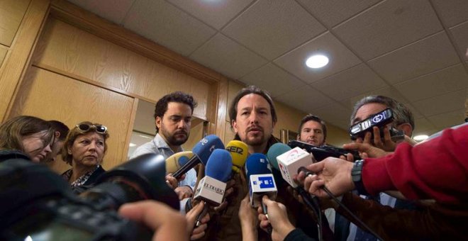 Pablo Iglesias, en Santander este viernes. EFE/Pedro Puente Hoyos