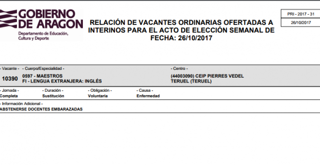 El Gobierno de Aragón aclaró tras la polémica que el veto se debía a motivos de protección de la salud tras detectarse en el centro un brote de rubeola.-