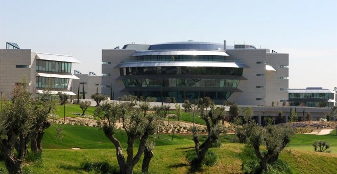 Edificios de la Ciudad Financiera del Banco Santander, su sede corporativa en la localidad madrileña de Boadilla del Monte. E.P.