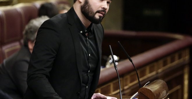 Gabriel Rufián, diputado de ERC, en el Congreso de los Diputados. / Europa Press