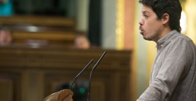 Segundo González, diputado de Unidos Podemos, en el Pleno del Congreso. CONGRESO