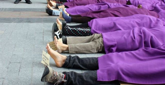 Protesta contra la violencia machista. Del Centro de Medios del Eje Feminista Rompamos el silencio.