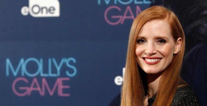 La actriz californiana Jessica Chastain, dos veces nominada al Óscar, durante la presentación de "Molly's Game / EFE