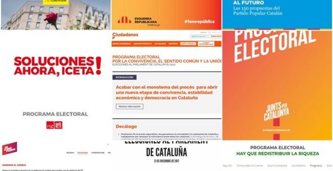 Collage de programas para las elecciones de Catalunya. EUROPA PRESS