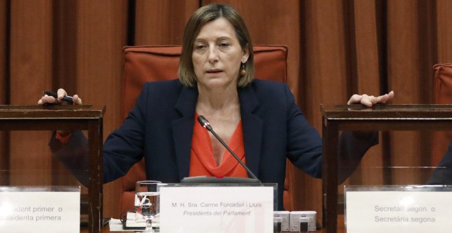 Carme Forcadell, en el Parlament. EFE/Archivo