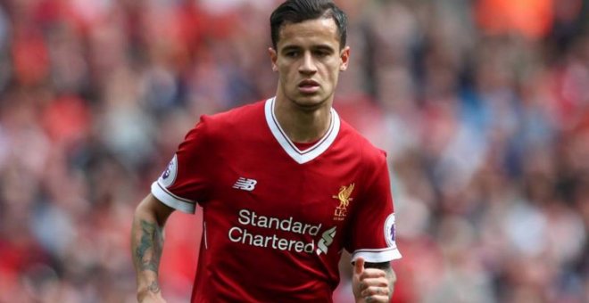 Coutinho, con la camiseta del Liverppol