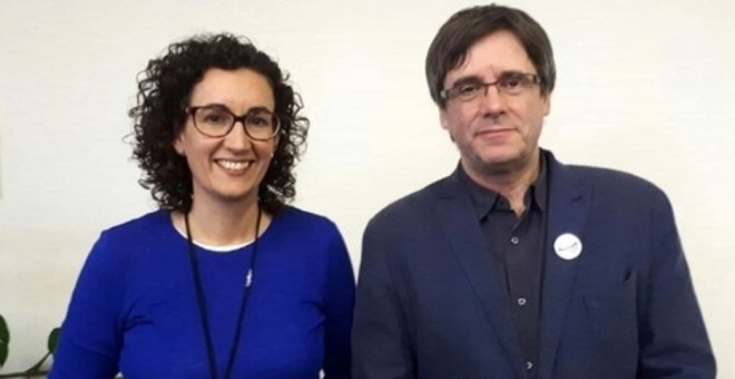 Marta Rovira i Carles Puigdemont a Brussel·les