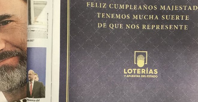 Publicidad institucional de Loterías en ABC con motivo del 50 cumpleaños de Felipe VI.