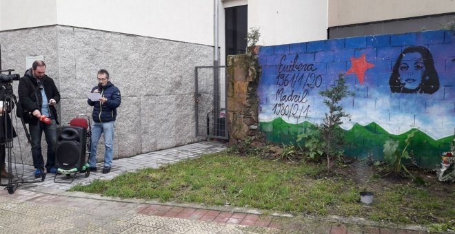 Imagen del acto en Bilbao en recuerdo de Yolanda González. E.P.