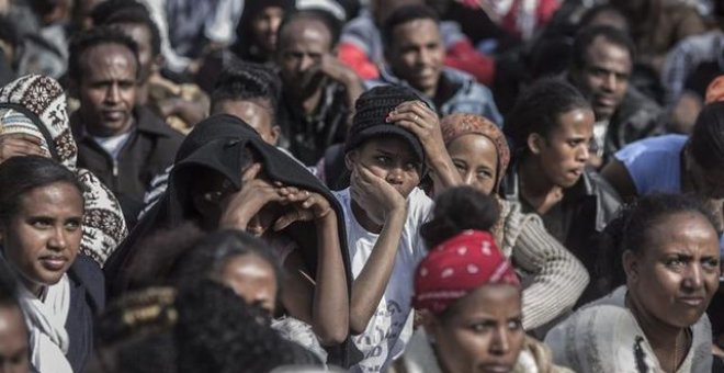 Emigrantes de Eritrea y Sudán del Sur en una manifestación en Israel. EFE