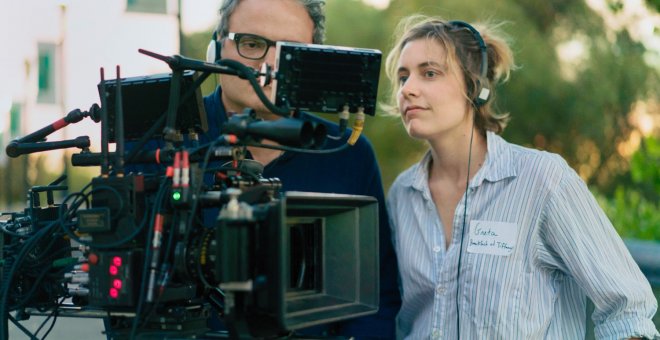 Greta Gerwig, en el rodaje