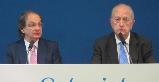 El consejero delegado de Colinal, Pere Viñolas (i), y el presidente de la inmobiliaria, Juan José Brugera (d). E.P.