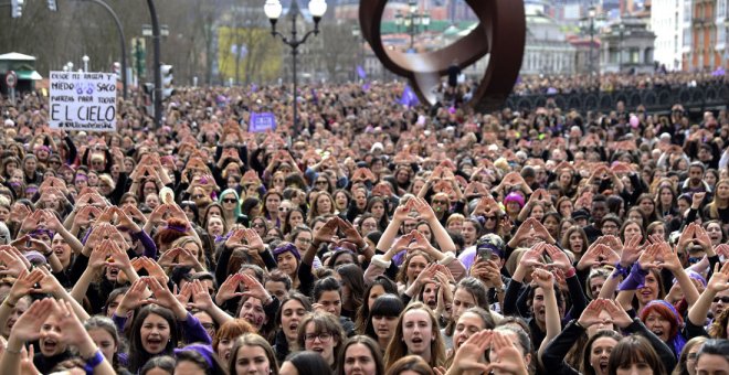 Manifestación por el 8M en Bilbao. EFE