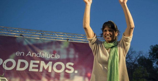 Teresa Rodríguez durante un mitin, en una imagen de archivo. EFE