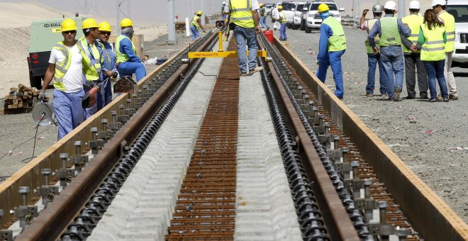 Construcción de la vía del AVE de Medina a La Meca.