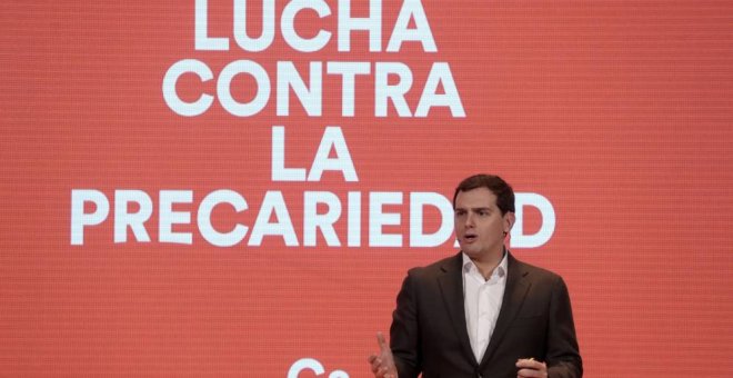 Albert Rivera, durante su intervención en el acto "Nuevo modelo laboral: Lucha contra la precariedad" / Efe