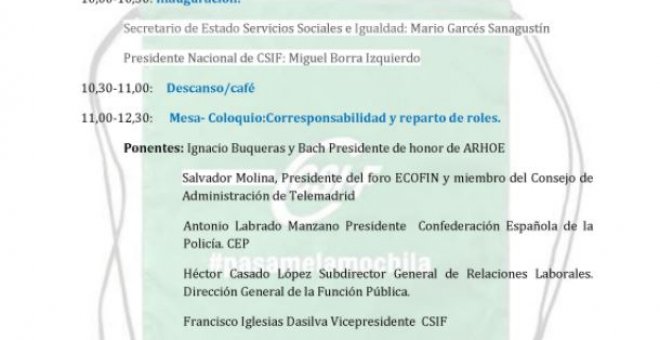 Convocatoria de debate en el primer premio de #Pasamelamochila del CSIF