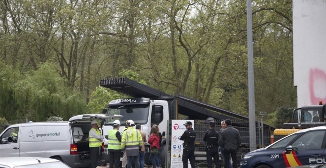 Escenario de un accidente laboral en Vigo. EFE