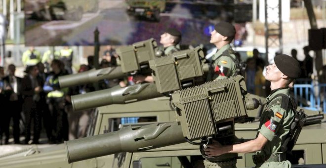 El Ejército de Tierra en el desfile de la Fiesta Nacional.- EFE