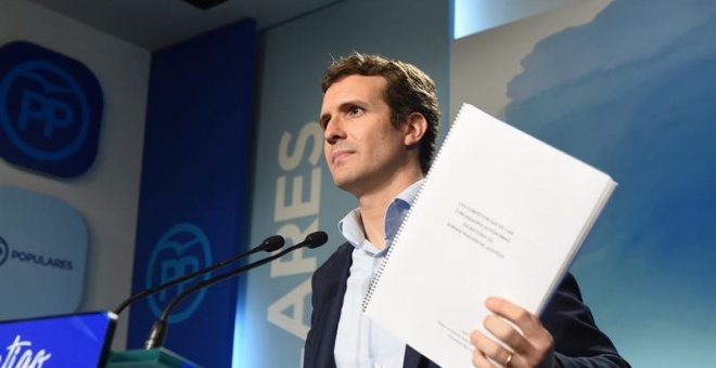 El vicesecretario de comunicación del Partido Popular, Pablo Casado. - EFE