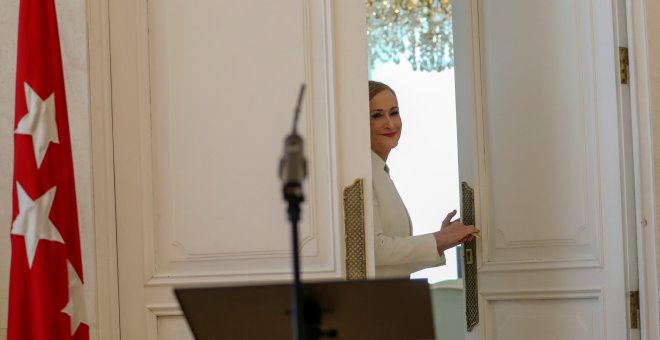 Cristina Cifuentes, tras anunciar el pasado miércoles su dimisión como presidenta de la Comunidad de Madrid. REUTERS/Susana Vera