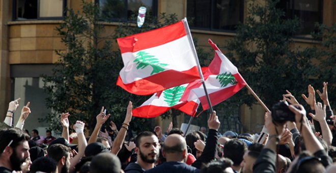 Una imagen de archivo de las protestas en Beirut, Líbano - REUTERS