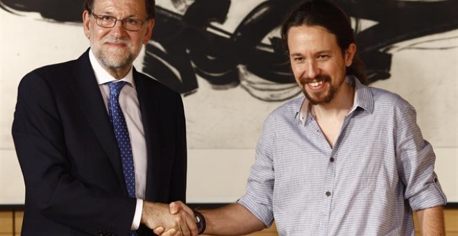 El presidente del Gobierno, Mariano Rajoy, y el líder de Podemos, Pablo Iglesias, en una imagen de archivo. EUROPA PRESS