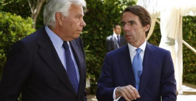 Felipe González y José María Aznar, en una imagen de 2014. POOL / EFE