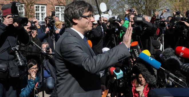 Carles Puigdemont, a la salida de la cárcel de Neumünster en Alemania - EFE