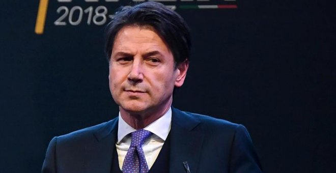 Fotografía de archivo tomada el 1 de marzo de 2018 que muestra a Giuseppe conte, del Movimiento Cinco Estrellas, durante un evento en Roma (Italia). l líder del Movimiento 5 Estrellas (M5S), Luigi di Maio, confirmó hoy que el jurista Giuseppe Conte es el