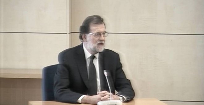 Mariano Rajoy, durante su declaración en el juicio de la Gürtel. / EFE