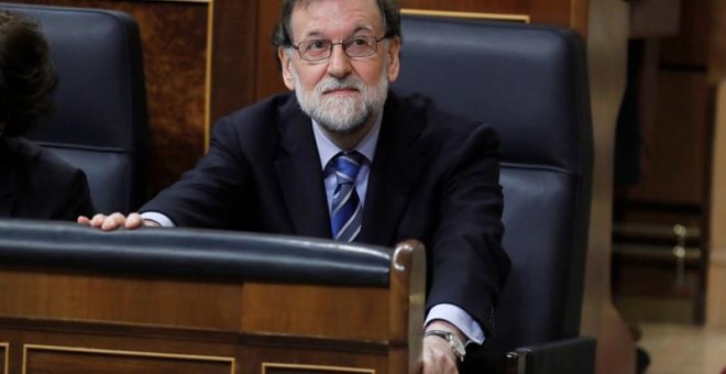 El expresidente del Gobierno, Mariano Rajoy, en su escaño. EFE/Archivo