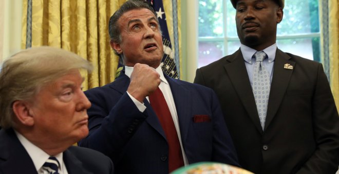 Sylvester Stallone junto a Donald Trump en la Casa Blanca. /REUTERS