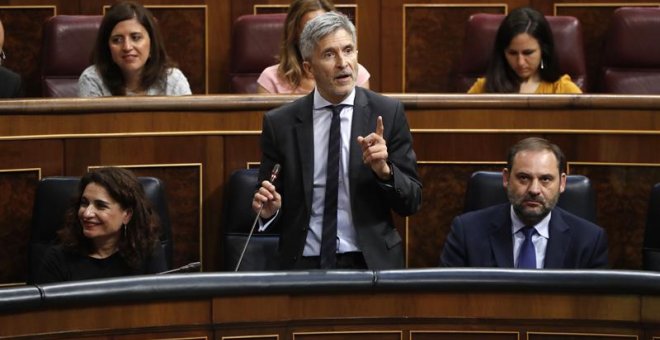 20/06/2018.- El ministro del Interior, Fernando Grande-Marlaska, durante una intervención en el Gobierno. EFE/Javier Lizón